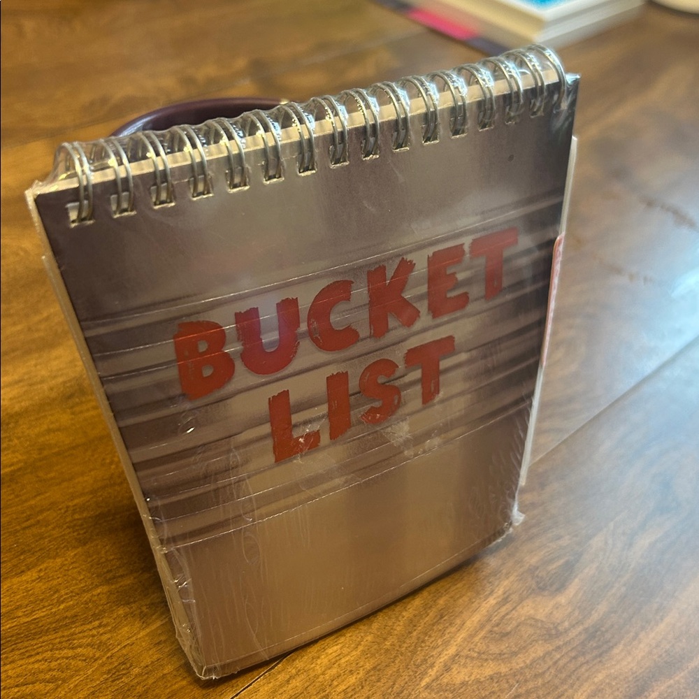 Bucket List Notebook silver pail 96 pages NWT